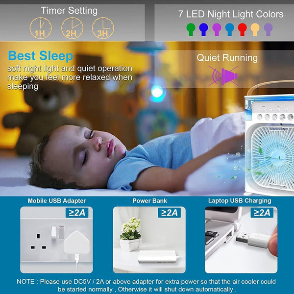 Portable Humidifier Cooling Mist Fan-10 Inch