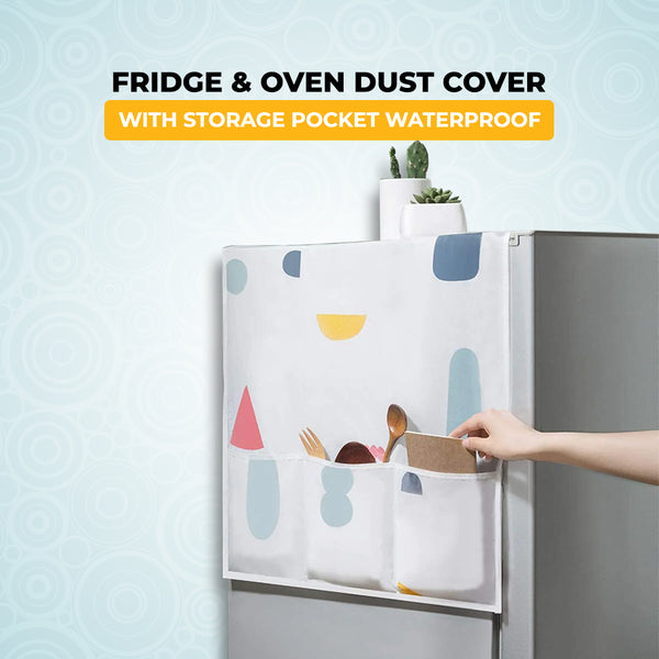 Fridge & Oven Dust Cover With Storage Pocket  Waterproof